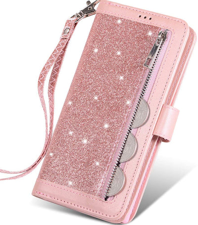 Excelsior Premium Leather Glitter Wallet Flip Case Cover | Trifold Purse Clutch For Apple iPhone 12 | 12 Pro