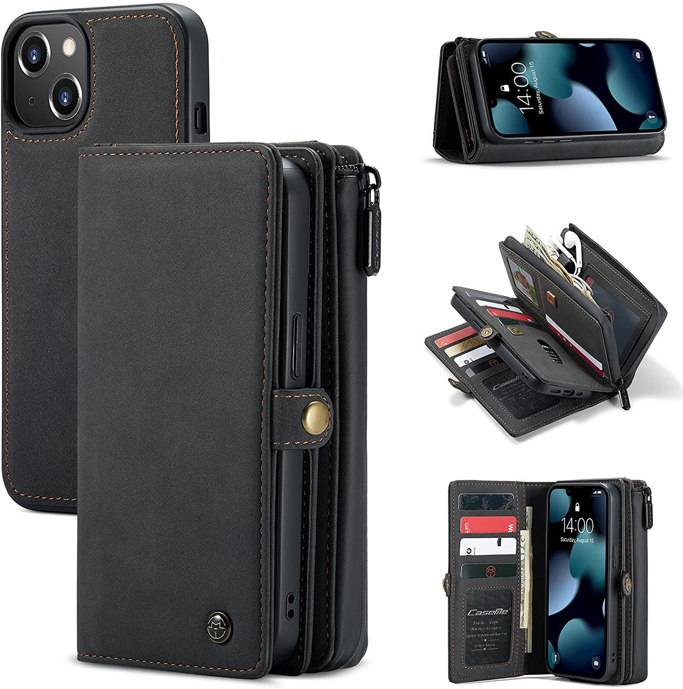 iPhone 13 mini 360 degree protection leather wallet flip cover by excelsior