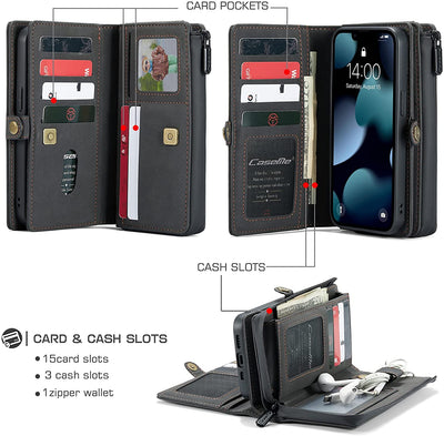 Excelsior Premium Multifunctional Leather Wallet Flip Cover Case For Apple iPhone 13 Mini
