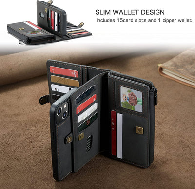 Excelsior Premium Multifunctional Leather Wallet Flip Cover Case For Apple iPhone 13