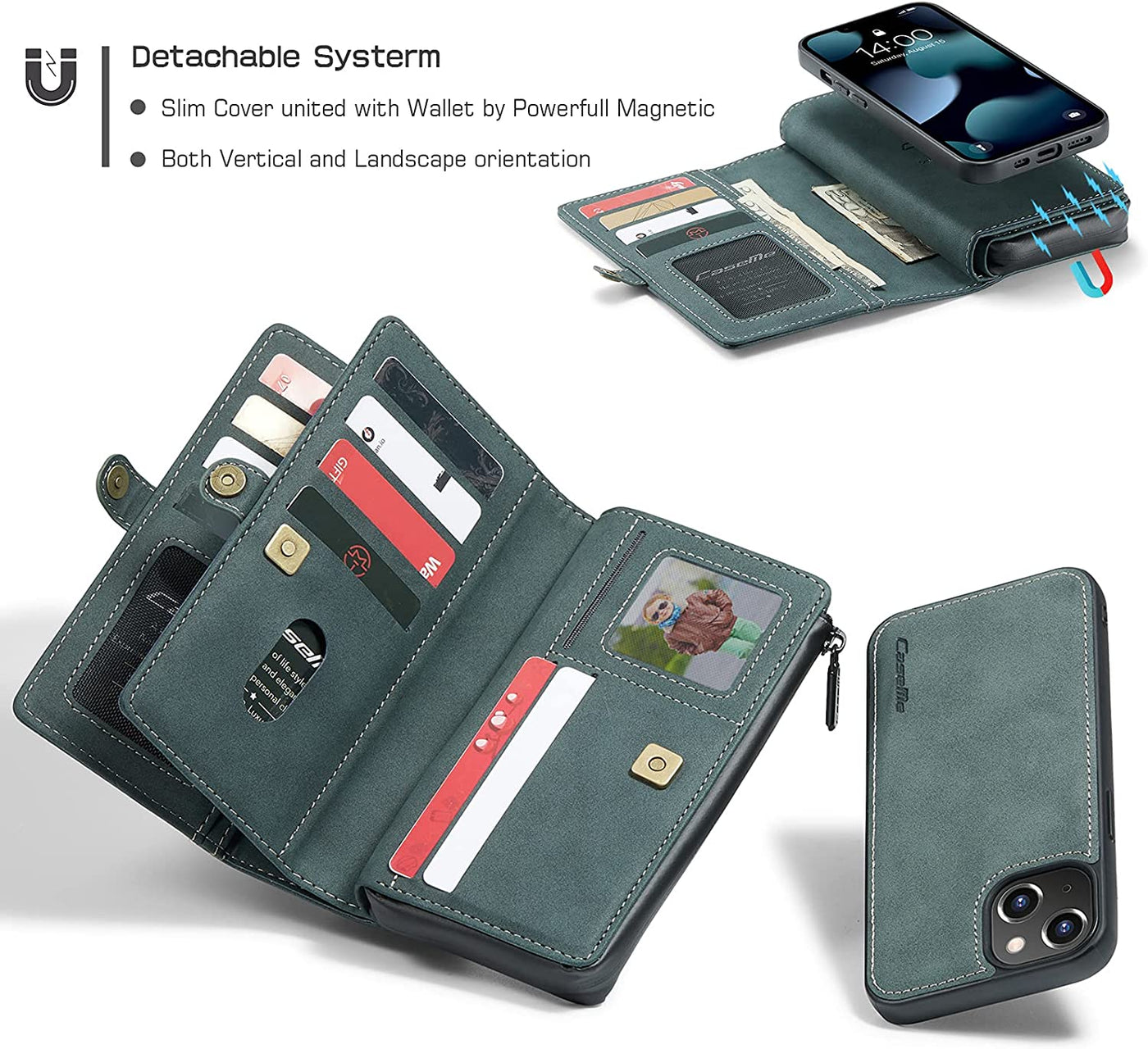 Excelsior Premium Multifunctional Leather Wallet Flip Cover Case For Apple iPhone 13 Mini