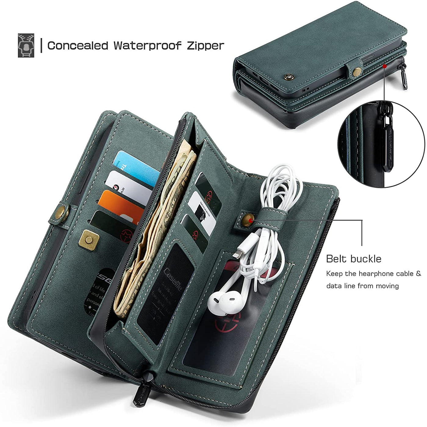 Excelsior Premium Multifunctional Leather Wallet Flip Cover Case For Apple iPhone 13 Mini