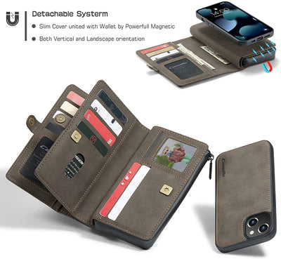 iPhone 13 flip wallet cover with detachable back case cover