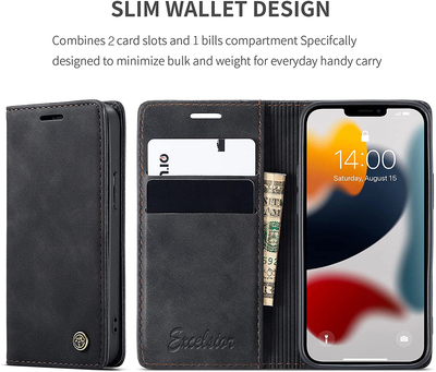 Excelsior Premium Leather Wallet flip Cover Case For Apple iPhone 13 Mini