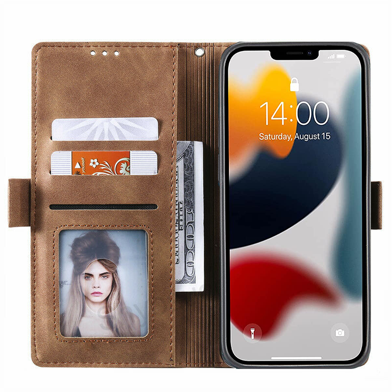 Excelsior Premium PU Leather Wallet flip Cover Case For Apple iPhone 14