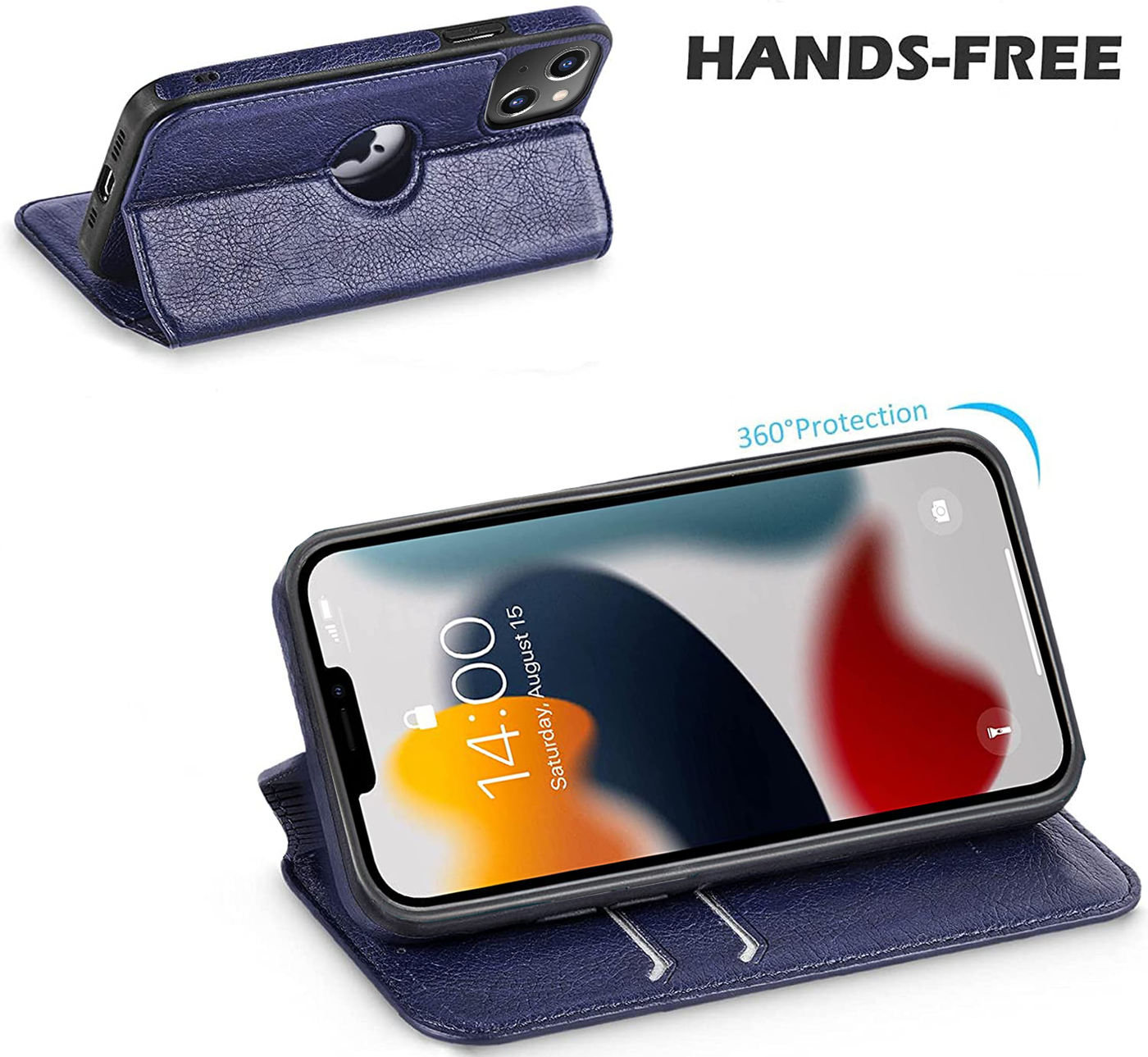 Excelsior Premium Leather Wallet flip Cover Case For Apple iPhone 14