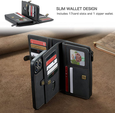 Excelsior Premium Multifunctional Leather Wallet Flip Cover Case For Apple iPhone 13 Pro