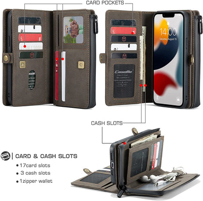 iPhone 13 Pro Max Leather Wallet flip case cover with card slots by Excelsior