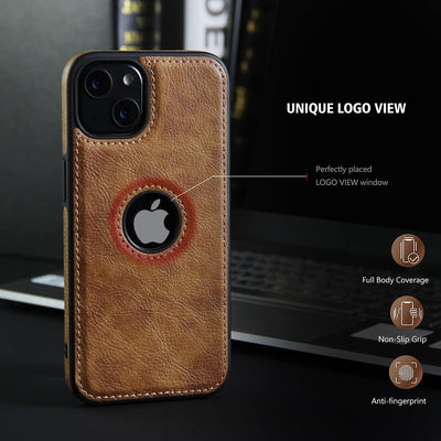 iPhone 13 Pro leather back case cover with logo