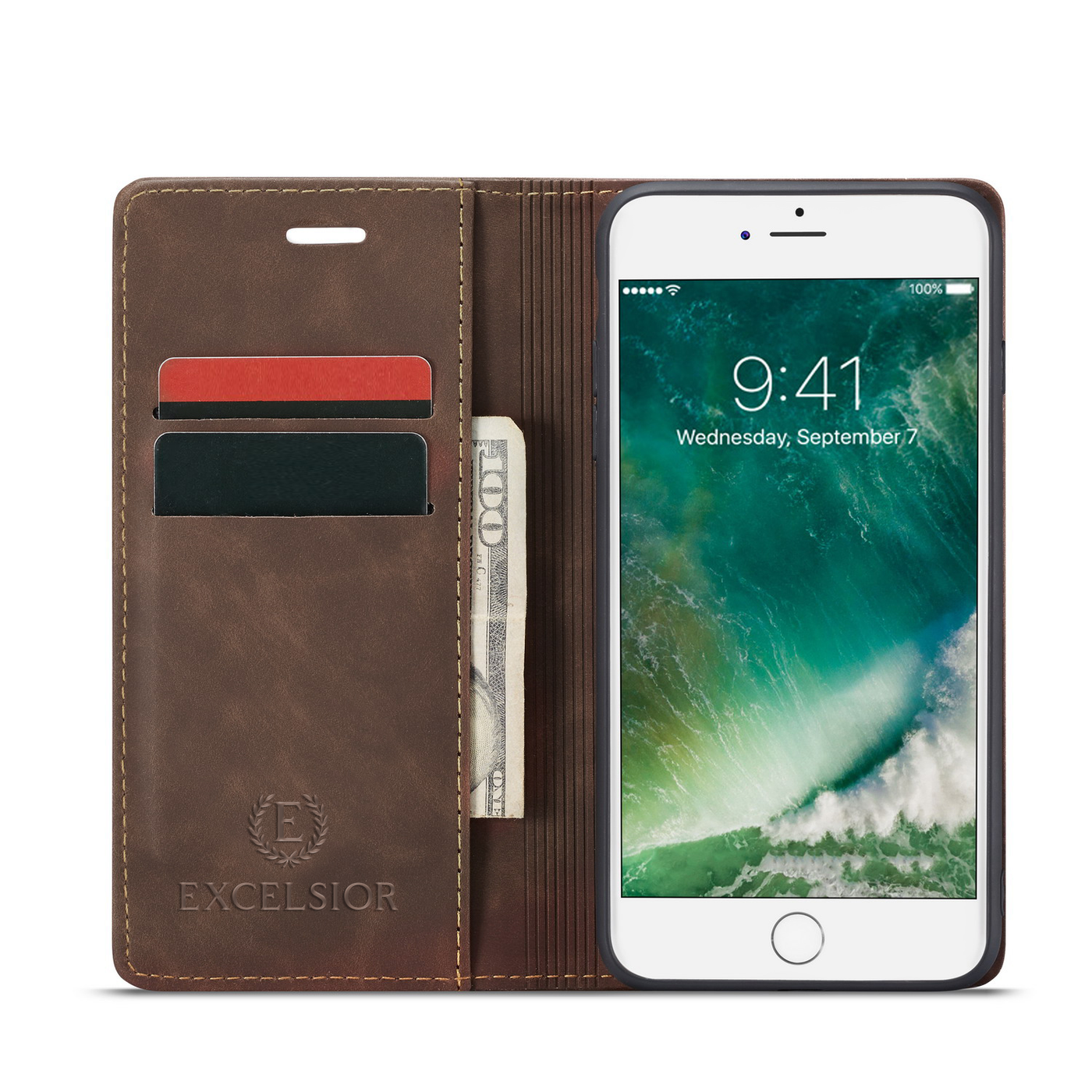 Excelsior Premium PU Leather Wallet flip Cover Case For Apple iPhone 6 Plus | 7 Plus | 8 Plus