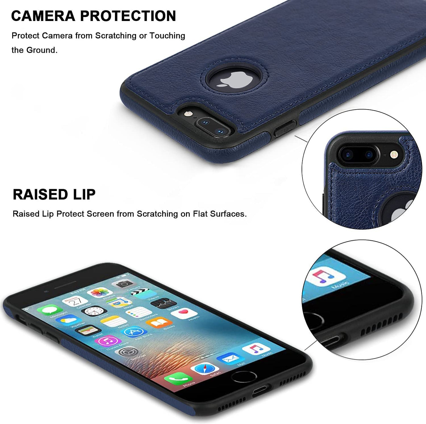 Excelsior Premium PU Leather Back Cover case For Apple iPhone 7 Plus | iPhone 8 Plus