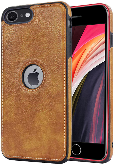 Apple iPhone SE 2020 brown color leather back cover case