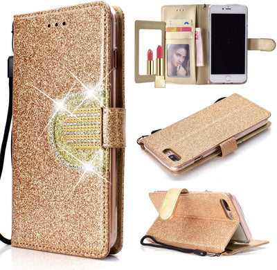 Excelsior Leather Glitter Wallet Flip Case Cover For Apple iPhone SE 2020 | iPhone 7 | iPhone 8