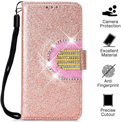 Excelsior Leather Glitter Wallet Flip Case Cover For Apple iPhone SE 2020 | iPhone 7 | iPhone 8