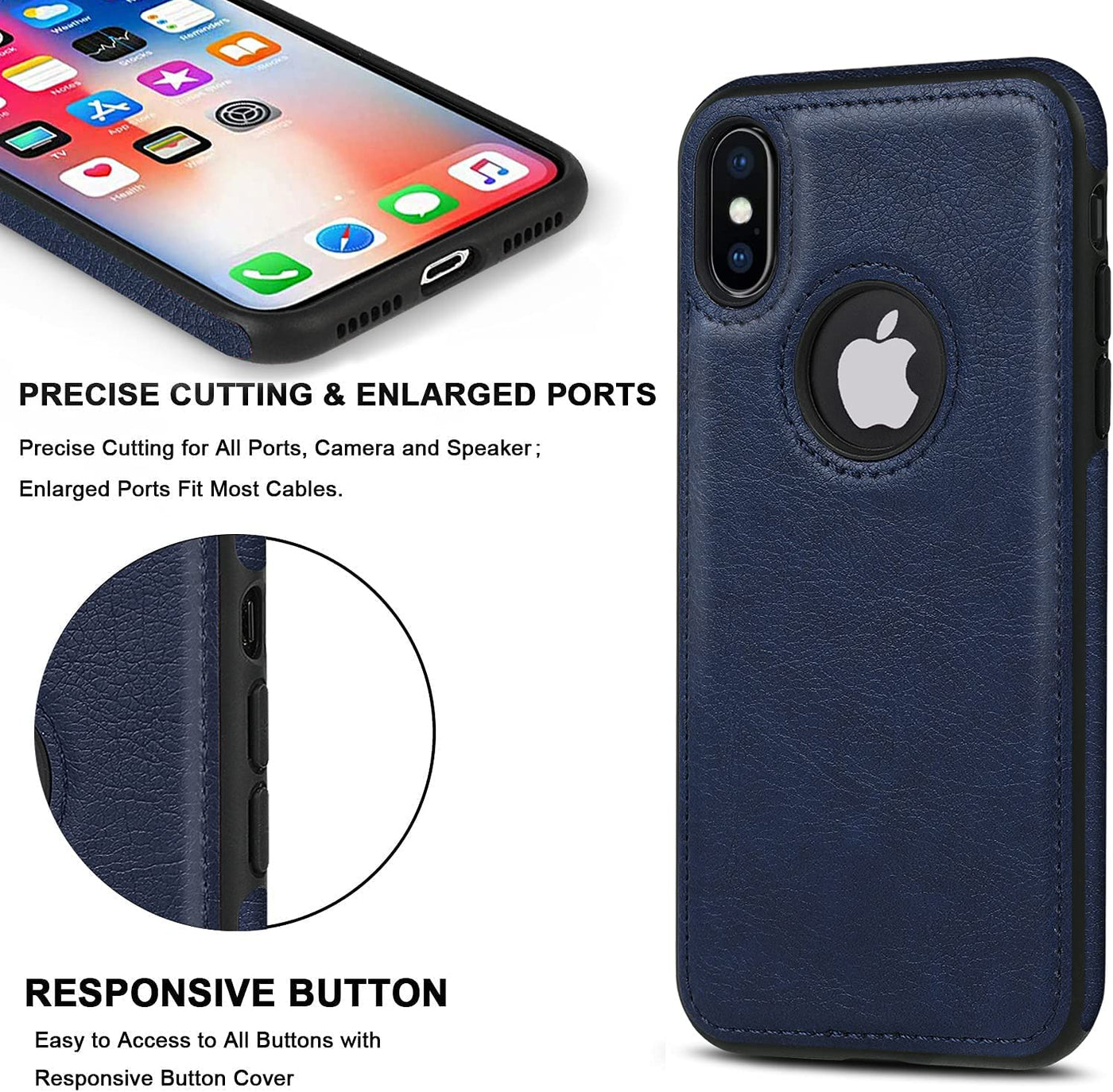 Excelsior Premium PU Leather Back Cover case For Apple iPhone X | XS