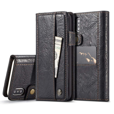 Apple iPhone XS Max Leather Wallet flip case cover with stand function