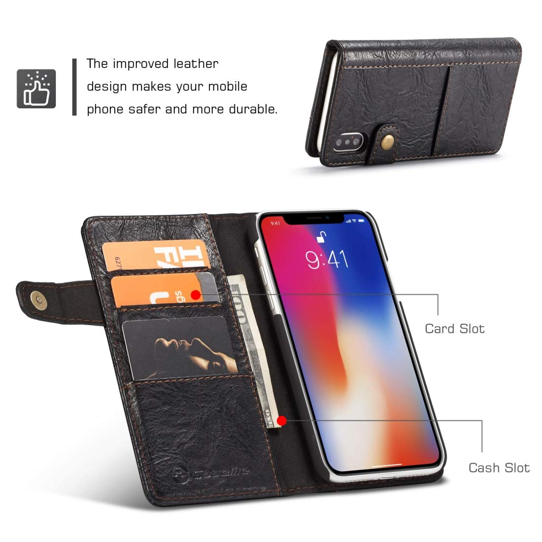 Excelsior Premium Leather Wallet flip Cover Case For Apple iPhone XS Max