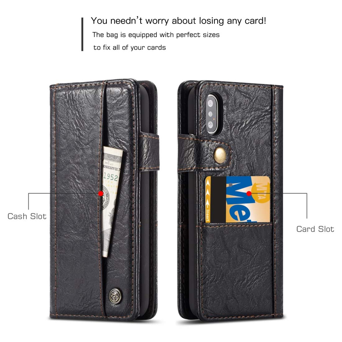 Excelsior Premium Leather Wallet flip Cover Case For Apple iPhone XS Max