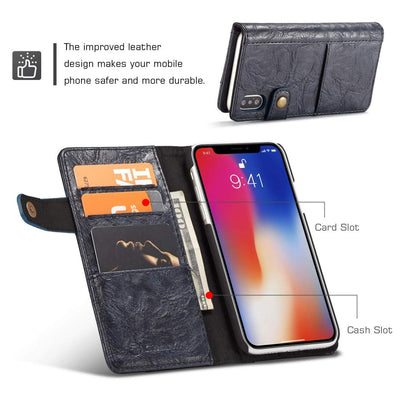 Apple iPhone XS Max Leather Wallet flip case cover with card slots by Excelsior