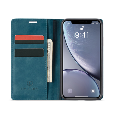 Apple iPhone XR Premium PU Leather Wallet flip Cover Case By Excelsior
