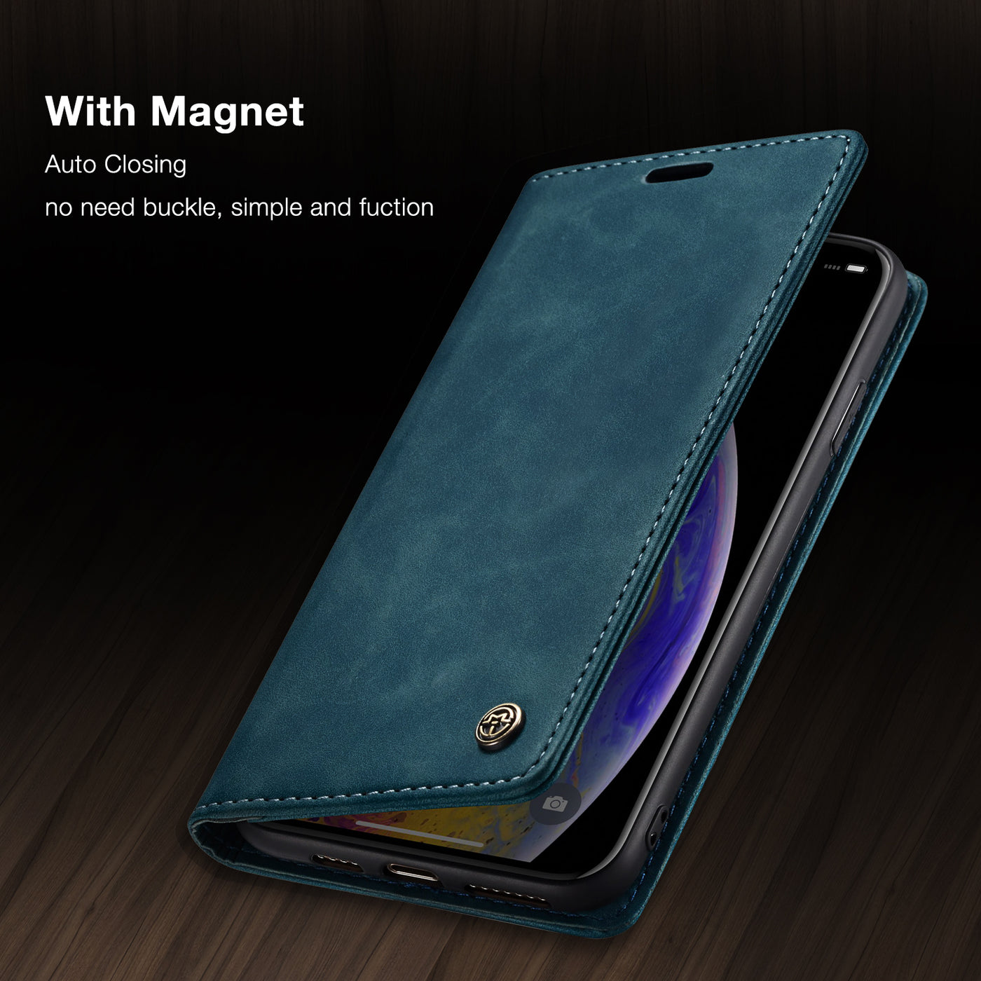 Apple iPhone Xs Magnetic flip Wallet case cover