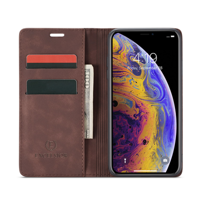 Excelsior Premium PU Leather Wallet flip Cover Case For Apple iPhone X | XS