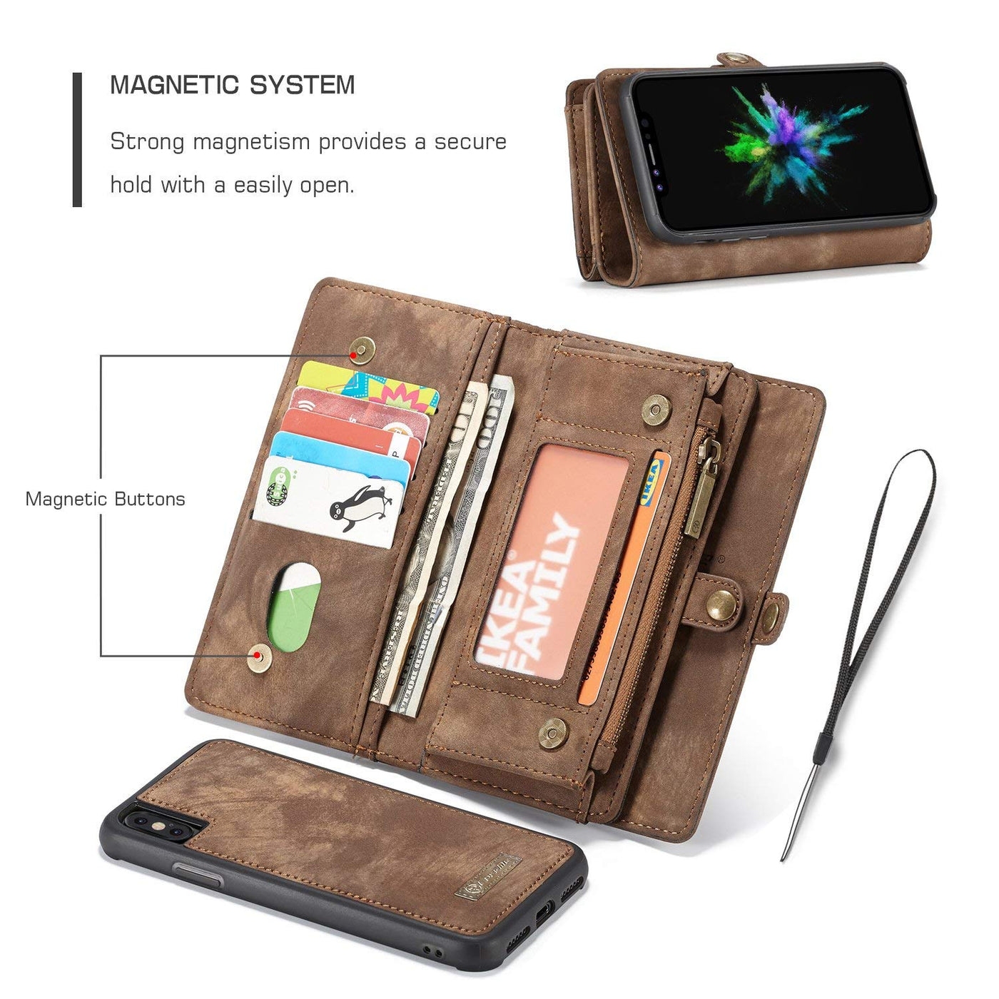 Apple iPhone XS Max flip wallet cover with detachable back case cover