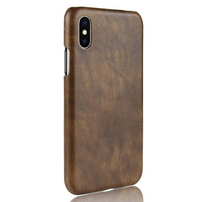 Apple iPhone XS Max coffee color leather back cover case
